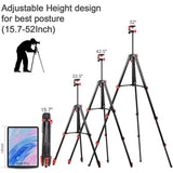 Zomei T80 Portable Tripod with Phone Clip and Bluetooth Remote Control Black Red