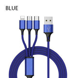 3 in 1 USB Cable For iPhone XS Max XR X 8 7 Charging Charger Micro USB Cable For Android USB TypeC Mobile Phone Cables