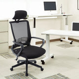 Free Shipping Mesh Office Chair, High Back Chair - Adjustable Headrest with Arms,  Lumbar Support