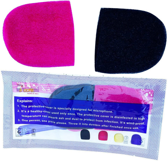 Microphone Cover Mic Pop Filter Windscreen Mic Sponge Covers Disposable Foam For Karaoke Black & Pink 5Core SPONGE