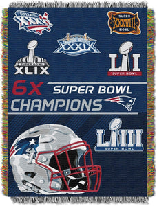 Patriots Superbowl OFFICIAL National Football League, Commemorative 48"x 60" Woven Tapestry Throw by The Northwest Company